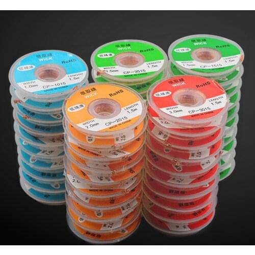 1.5m Solder Wick Desoldering Braid Wire Solder Remover 1.5/2.0/2.5/3.0/3.5mm For BGA Suction Wire Welding Wire Repair Tools