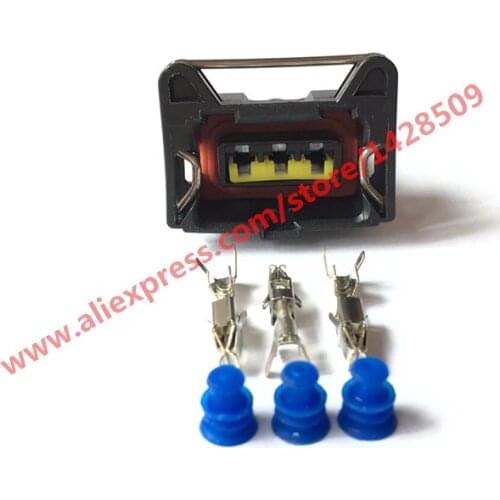 10 Sets 3 Pin Power Junior Timer Kit Terminals Boot Wire Connector Electrical Sensor Oxygen Connector 85205-1