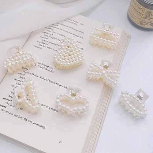 12pcs/lot Mini Pearl Hair Claw for Baby Girls Retro Flower Crab Claw Clip Small Hairpins Hair Crab Girl Hair Accessories
