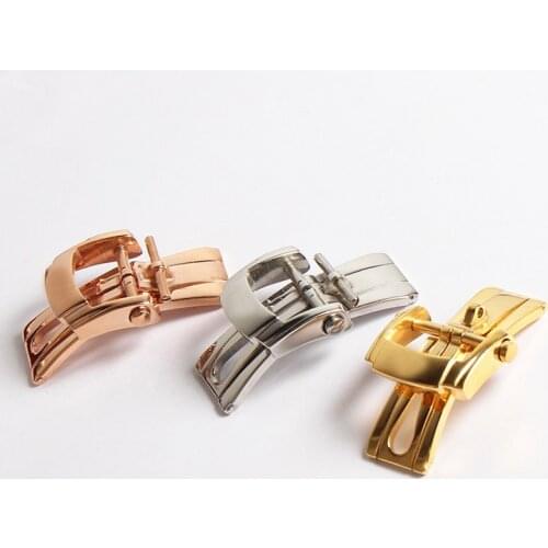 18mm Watch Accessories For Patek Philippe PP Folding Buckle Gold Butterfly Buckle