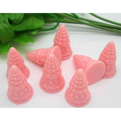 20Pcs Pink Conical Cookies Resin Decoration Crafts Flatback Cabochon Scrapbook DIY Embellishments Accessories Buttons
