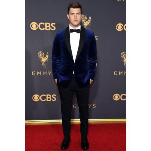 2017 Latest Coat Pant Designs Royal Blue Velvet Men Suit Groom Tuxedo Slim Fit 2 Piece Custom Suits Prom Blazer Terno Masculino