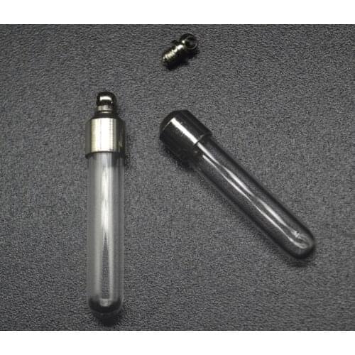 300pcs/lot 35*6mm round bottom tube name on rice art glass vial pendant charm bottle SCREW CAP NEW jewelry finding necklace