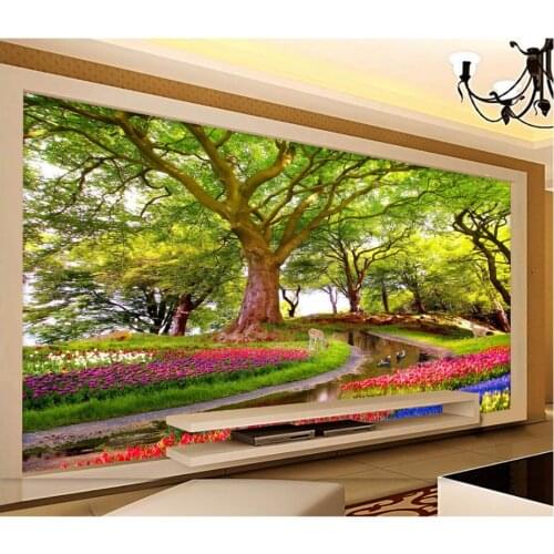 3d wallpaper custom photo mural Forest wonderland flower sea oil painting Home decor 3d wall murals wallpaper for walls 3 d