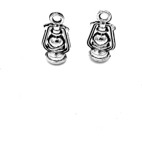 40pcs Old oil lamp charms pendant 16x8x6mm antique silver ornament accessories jewelry making craft DIY base material