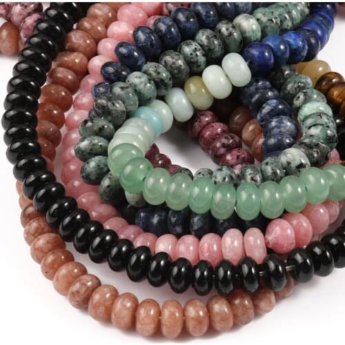 5x8mm Natural Stone Oblate Sopt Jaspers Sun Stone Beads Rondelle Loose Spacer Beads For Jewelry Making Diy Bracelet Accessories