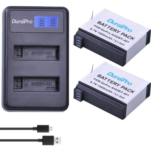 AHDBT-401 1500mAh AHDBT-401/402 rechargeable Batteries +LCD Dual Charger for GoPro go pro GoPro4 HD Hero 4 Hero4