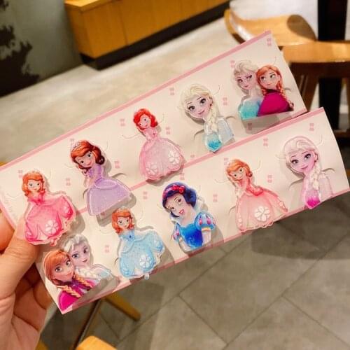 Disney Frozen Hair Accessories Acrylic Snow White Sophia Princess Hair Clip Head Trim Clip Bangs Clip Girl Clip
