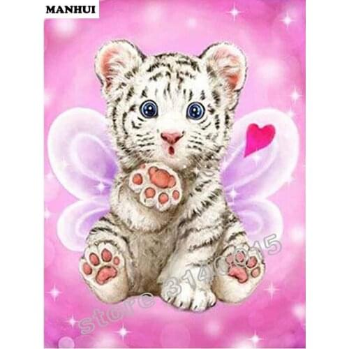 Diamond Cross Stitch Painting Diamond Embroidery Square Diamond Mosaic Picture Home Decoration Little Tiger ABC059