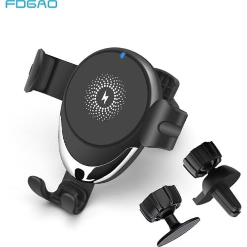FDGAO 15W Wireless Car Charger Gravity Mount Stand For iPhone 12 11 X XS Max XR For Samsung S21 S20 S10 Note 20 Xiaomi Mi 11 10