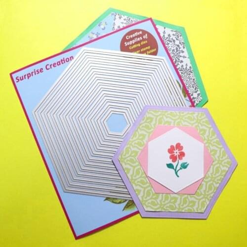 Surprise Creation Large Cutting dies Plain Hexagon Scrapbook DIY Craft Metal Stencil