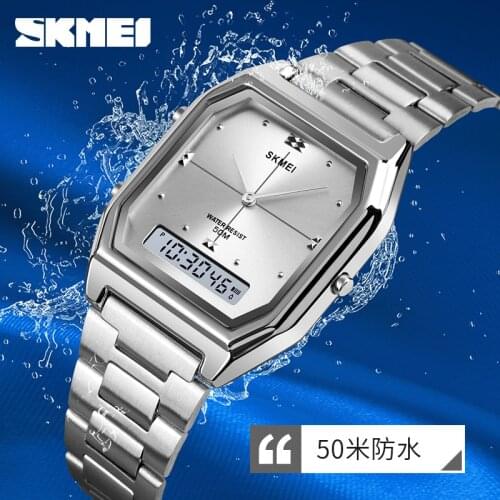 SKMEI 1612 Gold Womens Digital Watches Fashion Electronic Waterproof Wrist Watch Stainless Steel Ladies Clock relogio feminino