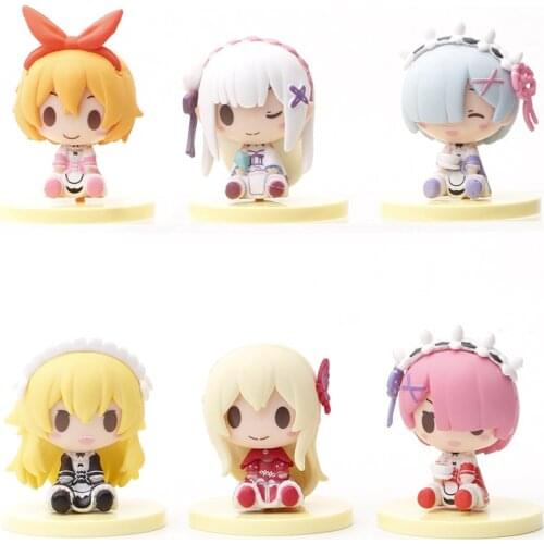 6 Style/Set 5CM Re:Zero Starting Life in Another World Rem Ram Action Figure Anime Action Figure Toy Model Doll