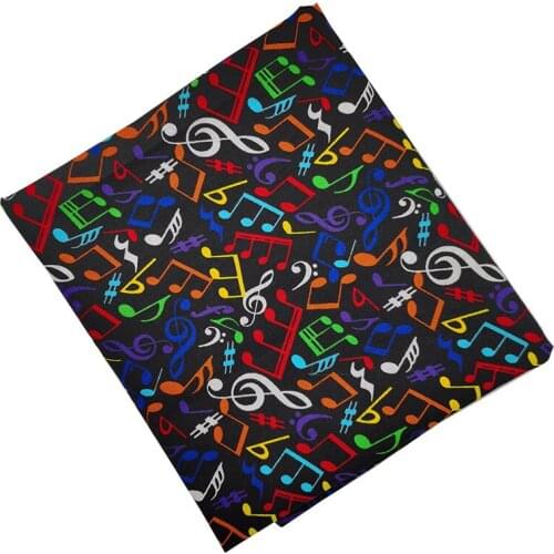 Beautiful Cloured Note Symbols Music Fabric Digital Print Colourful Cotton Fabric Sewing Material Patchwork Diy Shirt Clothing
