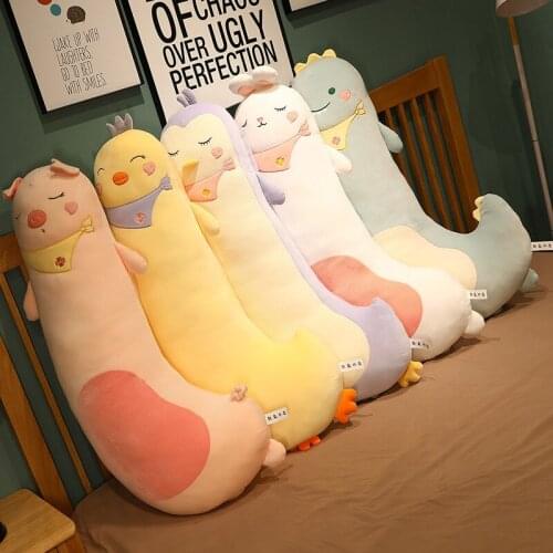 70cm Kawaii Baby Anime Doll Chicken&Dinosaur&Pig Plush Toy Stuffed Combined Animal Cartoon Plush Long Pillow Toys for Girls Gift