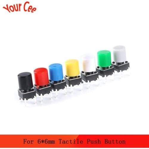 50pcs 7 Color Plastic Cap Hat G62 for 6*6mm Tactile Push Button Switch Lid Cover Tact Cap 6x6mm