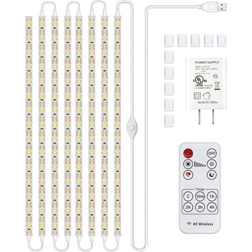 Under Cabinet Lighting Kit 8PCS Flexible Led Strip Lights With RF Remote Controller For Kitchen Cabinets Desk Counter Corner