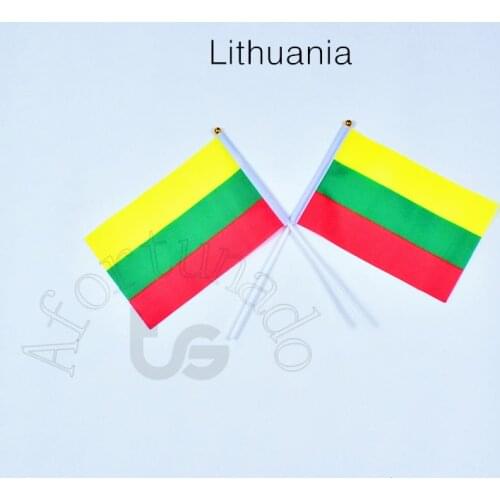 Lithuania 14*21cm flag Banner hand waving National flag Home Decoration flag banner