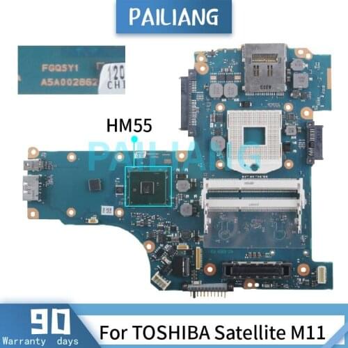 PAILIANG Laptop motherboard For TOSHIBA Satellite TECRA M11 Mainboard A5A00286210A FGQSY1 HM55 DDR3 tesed