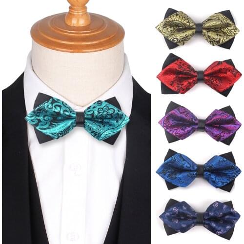 Men Bow Tie Classic Pointed Bowtie For Men Women Adult Bowties For Business Wedd Butterfly Suits Cravats Paisley Bowties