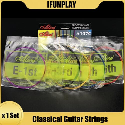 Alice A107C Six Colorful Classical Guitar Strings Set Nylon Core Coated Copper Alloy Wound Guitar Parts & Accessories