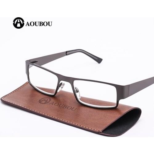 Stainless steel reading glasses men Anti-fatigue spring hinge frame glasses Gafas De Lectura Firm and okulary good quality