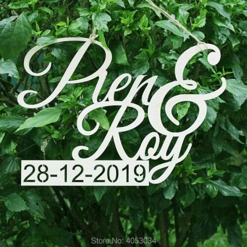Personalized Wedding Sign Custom Bride and Grom Name and Wedding Date Wedding Decoration Supplies