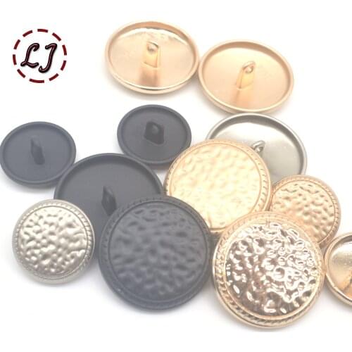 Hot sale 10pcs/lot fashion decorative buttons high quality uneven plane gold buttons for shirt suit overcot sewing accessory DIY