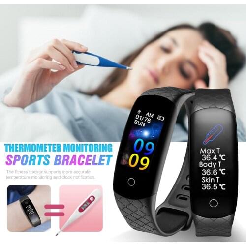 Touch SmartWatch Waterproof Multifunctional Sports Pedometer Health Body Temperature Monitor Remote Control Photo Smart Bracelet