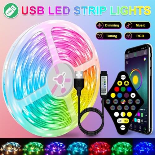 USB Bluetooth Led Strip Light 2835 5050 RGBWW 4in1 5V Led Light TV BackLight Room Decoration Led Tape Diode Flexible Ribbon Neon