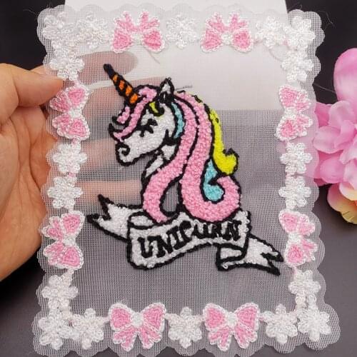 Embroidered sewing patches for clothing women T-shirts decorative appliques unicorns Mickey butterfly perfume heart smiley patch