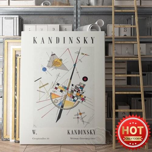 Wassily Kandinsky Exhibition Museum Poster, Abstract Geometry Art Prints, Wassily Art Stickers, Kandinsky Wall Decor Picture