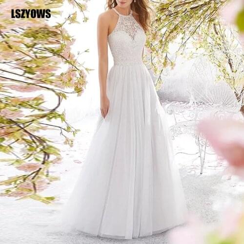 Halter White Dress Women Sleeveless Elegant Lace Patchwork Maxi Long Dress Backless Hollow Out Sexy Wedding Night Party Dresses