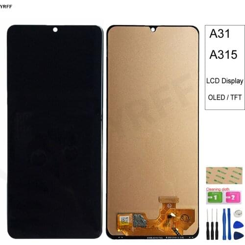 LCD For Samsung Galaxy A31 A315 LCD Display With Touch Screen Digitizer Sensor Panel Assembly Repair Parts OLED/TFT Good Quality