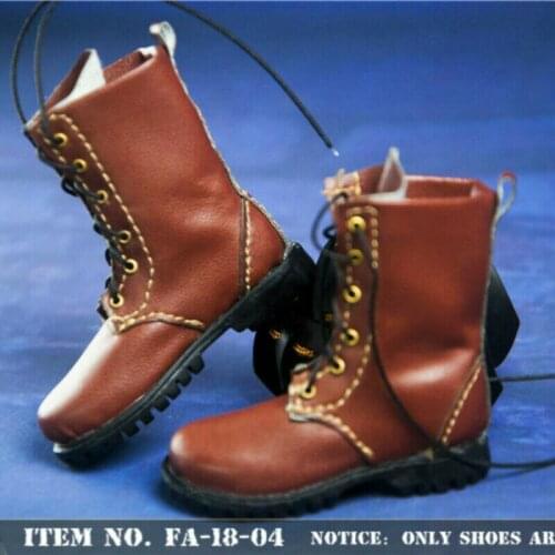 1/6 Scale Male Soldier Leather Shoes Boots with Foot Model for 12in Phicen M31 M32 M33 M34 M36 Body Model Action Figure Toy