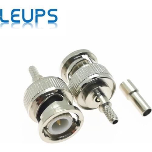 100PCS BNC Male Plug Window Q9 Crimp RG174 LMR100 RG316 Cable RF Connector