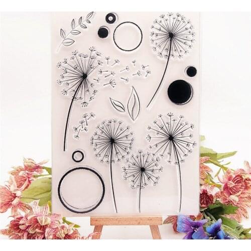 15x21cm Cute Dandeliom Clear Stamps Transparent Seal Silicone Seal TPR Christmas Wedding Roller Stamps DIY Scrapbook Album Card