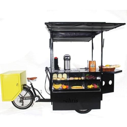 2021 New Trends Electric Adult Tricycle Mobile Coffee Food Cart Cargo Bike for Sale on Street Free Shipping