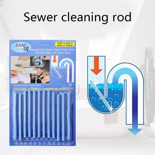 24Pcs Sani Sticks sewage decontamination to deodorant The kitchen toilet bathtub drain cleaner sewer cleaning rod Hair Clear