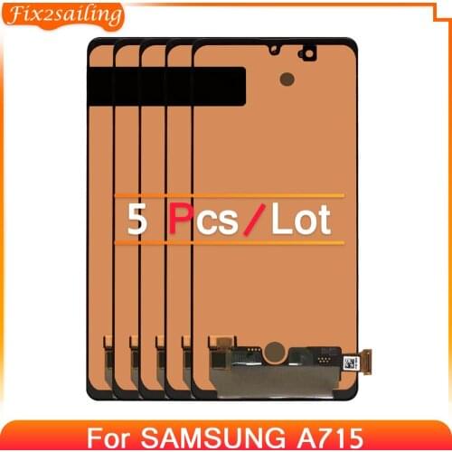 5pcs 100% Tested Amoled LCD For Samsung Galaxy A71 A715 A715F A715FD Repair Parts Display Touch Screen Digitizer Assembly
