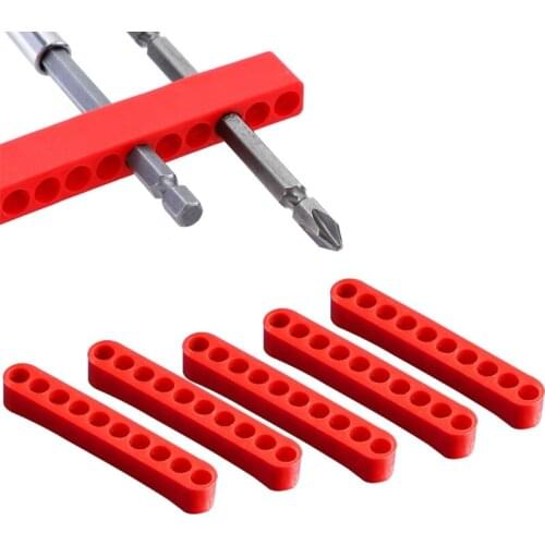 5 Pieces 12 Holes Hex Bit Organiser Screwdriver Bit Holder Plastic 1/4 Inch Hex Shank Drill Bit Storage Case