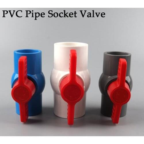 5Pcs PVC Pipe Socket Valve Connector 20 25 32 40 50mm Agricultural Garden Irrigation Tube Ball Valve Fish Tank Water Pipe Joints