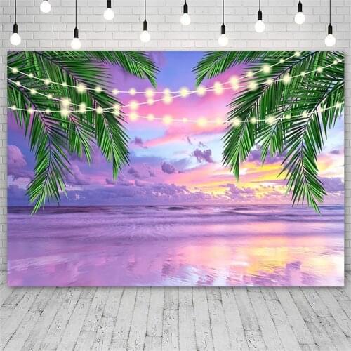 Avezano Tropical Seaside Photography Backgrounds Coconut Tree Holiday Cloudy Sky Backdrop Photo Studio Photozone Photocall Decor
