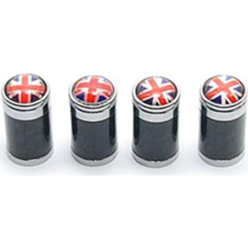 Carbon Fiber Britain Style Car Wheel Tire Valve Stem Cap 4pcs/set Tire Valve Stem Cap for All Mini Cooper F/R Series Decoration