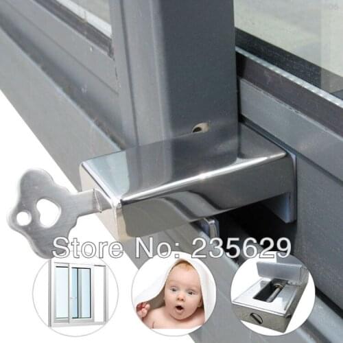 Free Shipping, Safe lock For Aluminum & Vinyl Sliding Window & door, security lock,safety lock Protect the child and Anti-theft