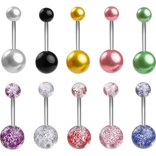 10pcs 50pcs Multicolor Body Piercing Jewellery Mixed Glitter Belly Bar Ring Sexy Vintage Body Piercing For Women Men Navel Rings