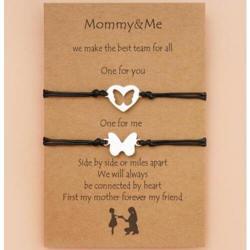 Butterfly bracelets Charm Bracelets jewelry Mom & child bracelet Gifts Mothers Day YLQ7110