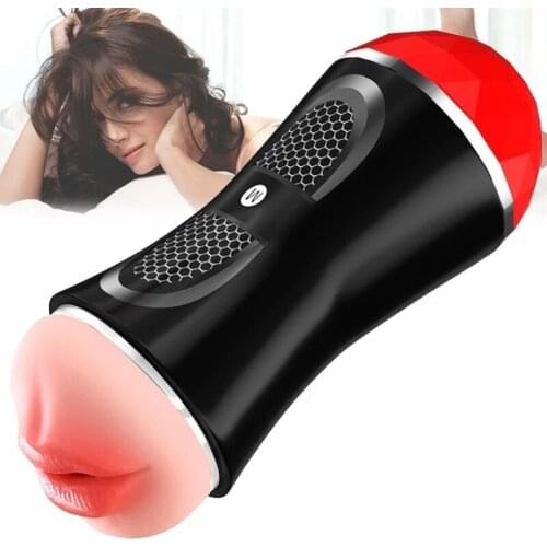 Double Head Male Masturbation Cup Sex Toys for Men Sucking Realistic Deepthroat Pussy and Mouth Soft Silicon Vagina Massager 18