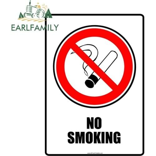 EARLFAMILY 13cm x 9.2cm for No Smoking Sign Funny Car Stickers Scratch-Proof Sunscreen Decal Bumper Surfboard DIY Car Styling
