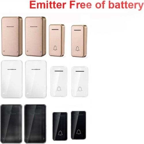 3 COLOR Emitter free of battery bell kits 2 TX 2 RX wireless door bell 110-220V wireless doorbell ip44 200M door chime door ring